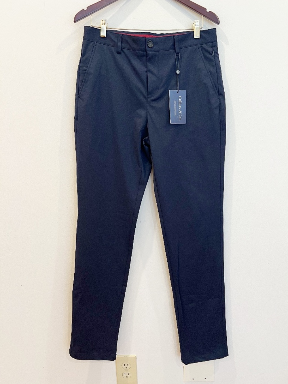Collars Co Dress Pants Mens 32x32 Navy Tailored Fit Tech Fabric Stretch Trousers